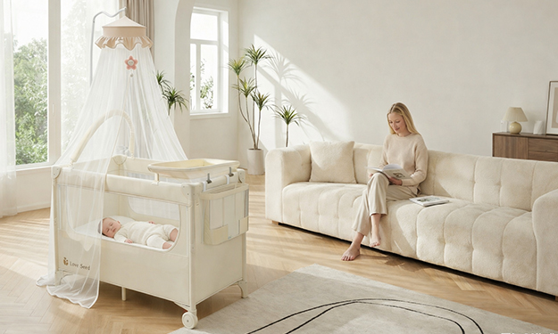 foldable baby playard bedside crib